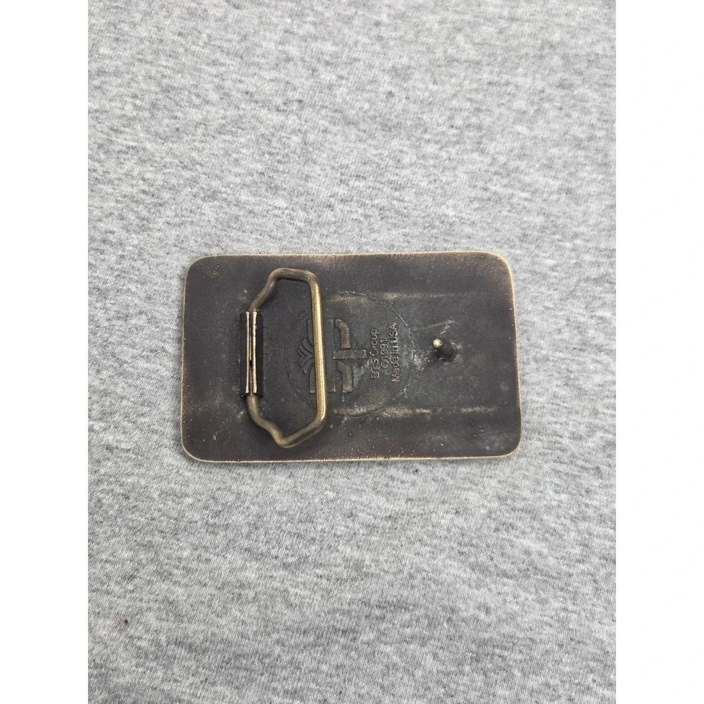 Vintage J B Hunt Trucking Solid Brass Service Award Belt Buckle Trucker Heavy